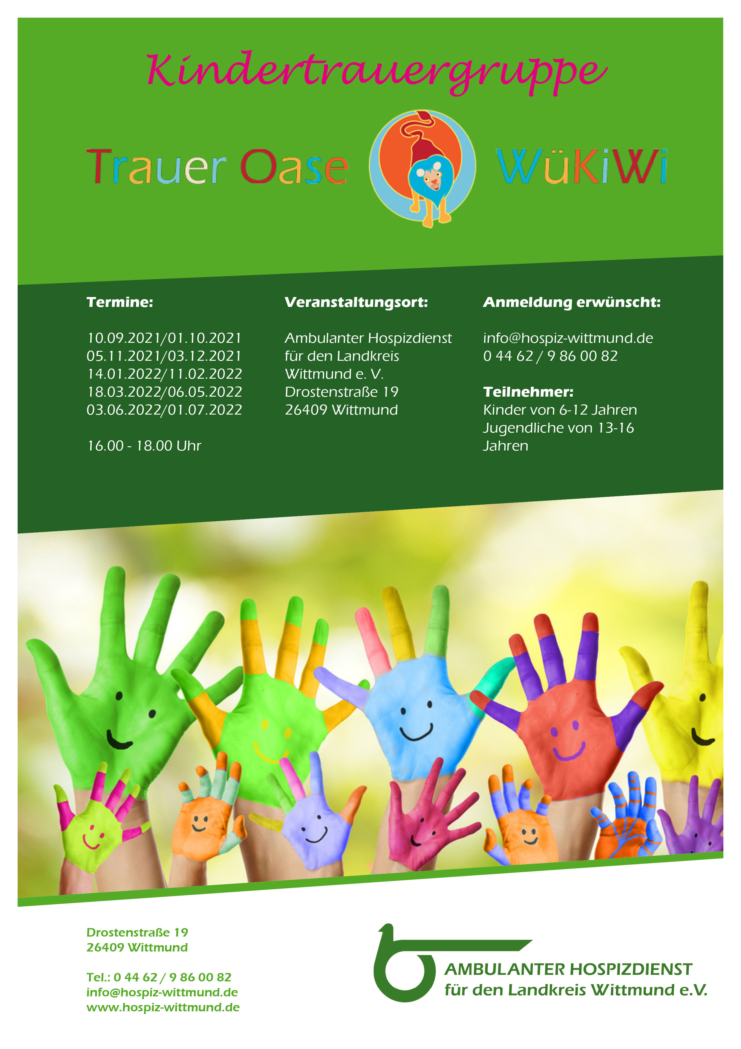 Plakat Kindertrauergruppe 2 Halbjahr 2021 1 Halbjahr 2022